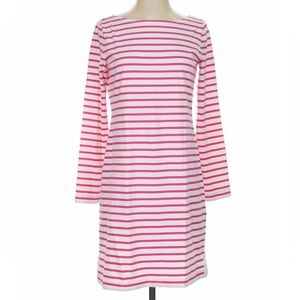 Vineyard Vines Pink and White Striped Long Sleeve Casual Dress
